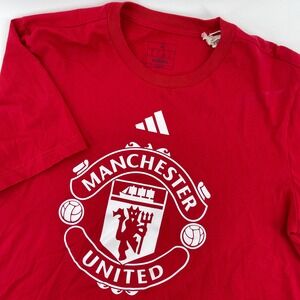 Adidas‎ Manchester United FC Red Short Sleeve T Shirt Men's Size M